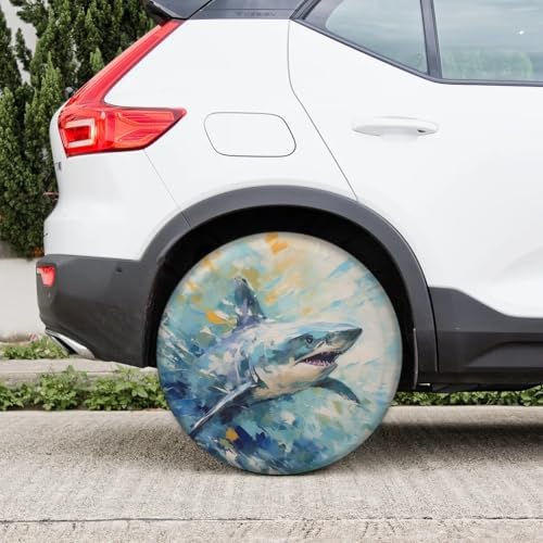 Spare Tire Cover for RV Trailer, Ocean Shark Tire Covers Universal Fit for - Image 6