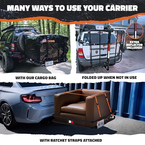 Mockins 40"x40"x6" Heavy-Duty Square Trailer Hitch Cargo Carrier 500 Lb Cap - Image 3