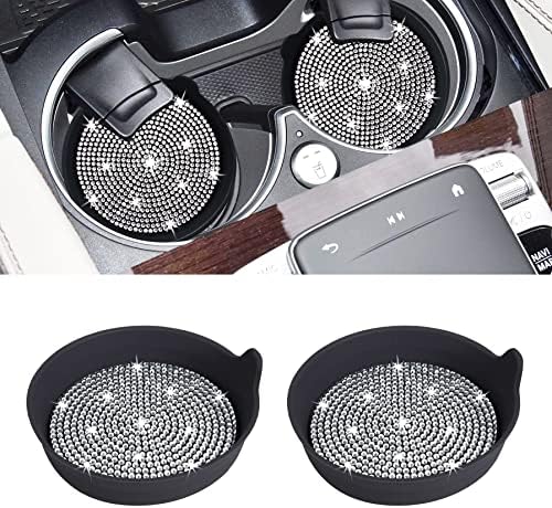 Amooca 2-Pack Car Cup Holder Coaster Bling Crystal Rhinestone Car Interior by Amooca