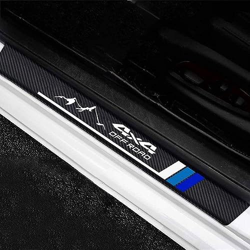 4Pcs Front/Rear Carbon Fiber Car Door Sill Plate Protectors Stickers Door Entry - Image 2