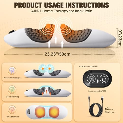 FunBy Lumbar Support Pillow, Triple Fusion Massager - Image 2