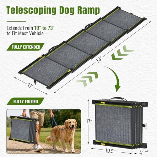 Dog Ramp for Car 73" Extra Long, Telescoping & Aluminum Dog Steps - Image 2