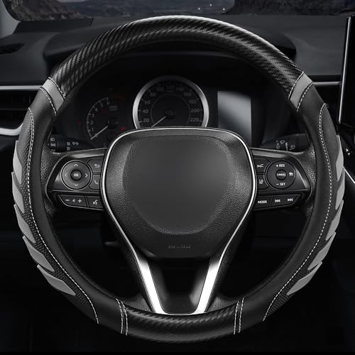 West Llama Carbon Fiber Leather Steering Wheel Cover by WESTLLAMA