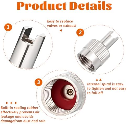 10pcs Metal Tire Valve Stem Caps Slotted Slot Valves Caps - Image 3