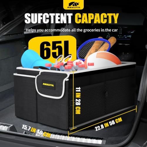 MIKKUPPA Trunk Organizer with Lid - 65L Collapsible Car Organizer - Image 2