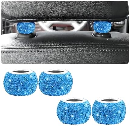 BELOMI 4 Pack Car Headrest Collars, Bling Car Head Rest Collars Rings Decor by BELOMI