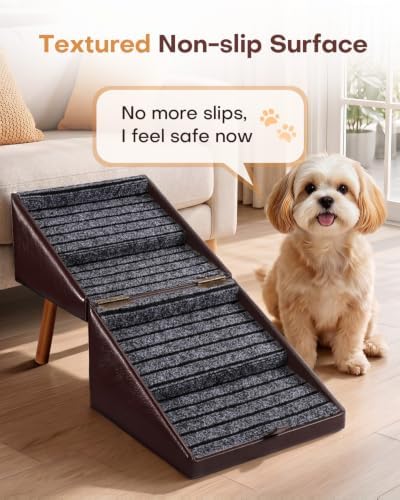 2 in 1 Foldable Ottoman Dog Ramp Faux Leather Dog Stairs - Image 7