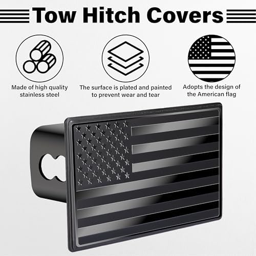 2" American Flag Hitch Cover, Metal Trailer Hitch Covers, Tow Hitch Covers - Image 3