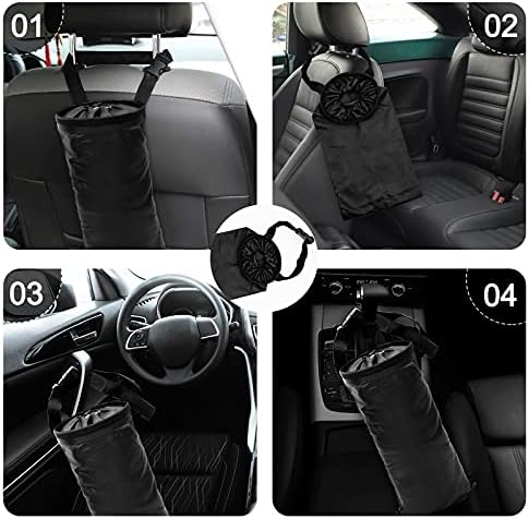 2Pcs Hanging Car Trash Bag Washable Reusable Car Garbage Can - Image 5