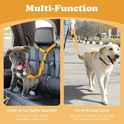 BWOGUE 2 Pack Dog Seat Belt for Car, Nylon Headrest Restraint - Image 6