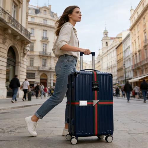Cross-Strap，Combination Lock Luggage Straps, Adjustable Suitcase Belts - Image 3