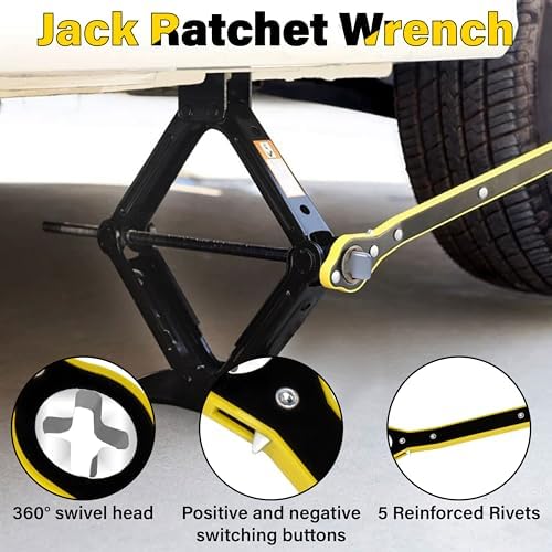 ecocstm Car Jack Ratchet Wrench, Labor-saving Tire Jack Handle - Image 2