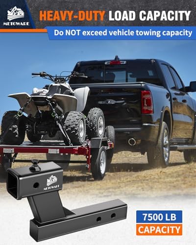 METOWARE Trailer Hitch Extender Fits 2" Receiver 6" Drop/Rise 7500 LBS GTW - Image 4