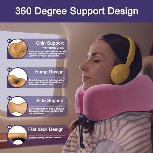 napfun Neck Pillow for Travel, Memory Foam Airplane Pillow - Image 3