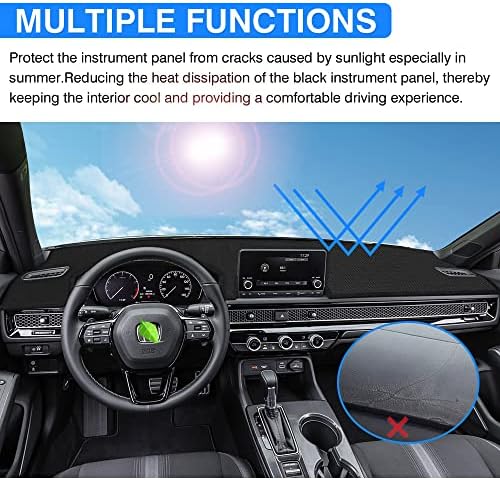 Autorder Dashboard Cover Mat for Honda Civic 2022-2025 2026 Accessories Dash - Image 3