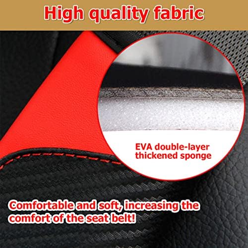 AUCELI 2PCS Carbon Fiber Car Seat Belt Cover, Breathable Leather - Image 4