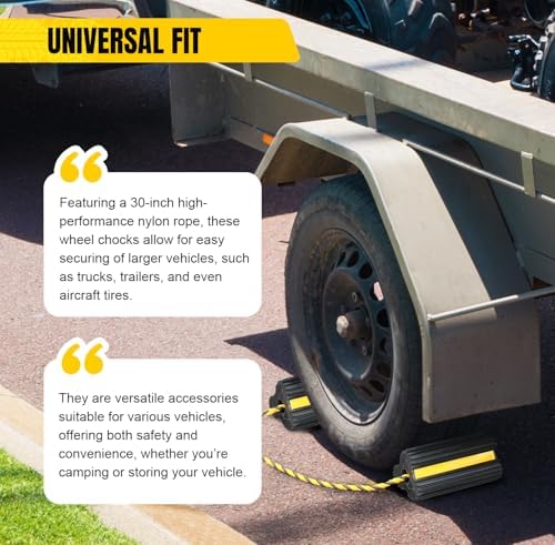 MAXXHAUL 51244 Solid Rubber Wheel Chock, 4 Pack, Heavy Duty - Image 6