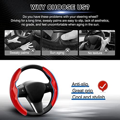 Canvcle Steering Wheel Cover for Tesla Model 3/Y 2016-2025 2026 - Image 3