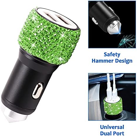 ToBeQueen 15 Pack Green Bling Car Accessories Set - Image 2