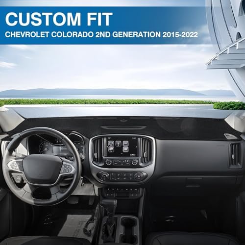 KUST Black Dash Cover for Chevy Chevrolet Colorado 2015-2021 2022 Left Hand - Image 3