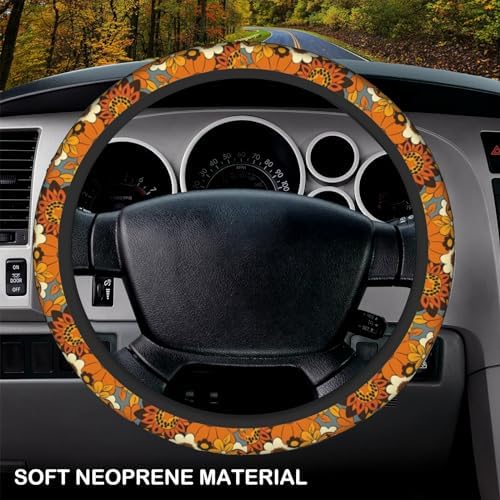 KARREAL Bohemian Flowers Elastic Steering Wheel Cover - Image 3