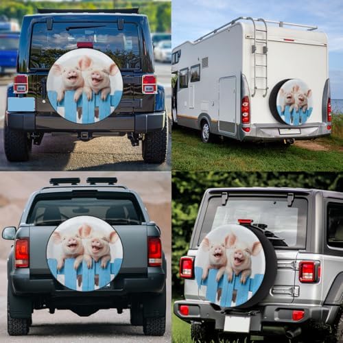 Spare Tire Cover for RV Trailer, Cute Animal Pig Waterproof Sun Leather Wheel - Image 6