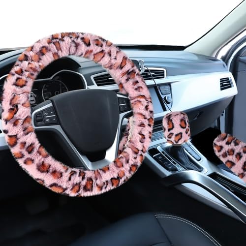 Accmor Fuzzy Steering Wheel Cover, Universal Fit Fur Car Wheel Cover & by Accmor