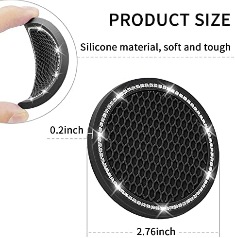 Car Coasters, 4 Pack Universal Vehicle Bling Car Coaster, COCASES Crystal - Image 5