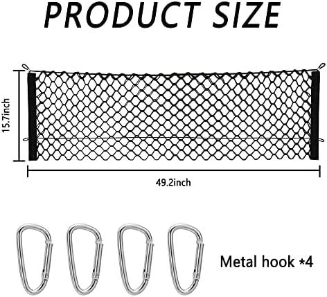 49''X16'' Truck Bed Organizer, Elastic Shrink Cargo Net Hold Many Items to Keep - Image 2