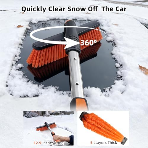 45" Extendable Snow Brush and Ice Scrapers - Image 2