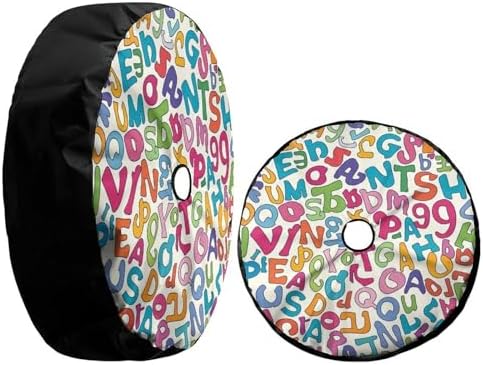Letters Seamless Pattern Spare Tire Cover - Image 3