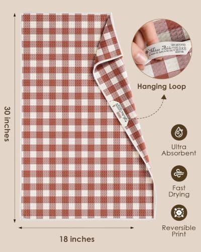 Miss Adola 2pcs Double-Sided Microfiber Kitchen Towels, Rustic Bloom - Image 4