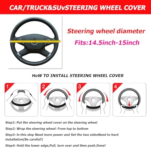 Osilly 15 Inch Artificial Leather Steering Wheel Cover - Image 5