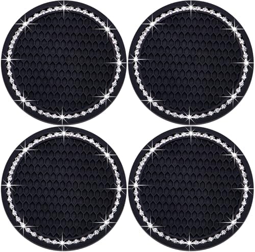 4PCS Bling Cup Holder Coaster, 2.75 Inch Auto Car Cup Holder Insert Coasters by MEAJOO