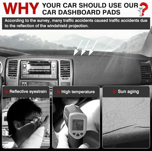 Autorder Dashboard Cover Mat for Toyota 4Runner 2003 2004 2005 2006 2007 2008 - Image 2