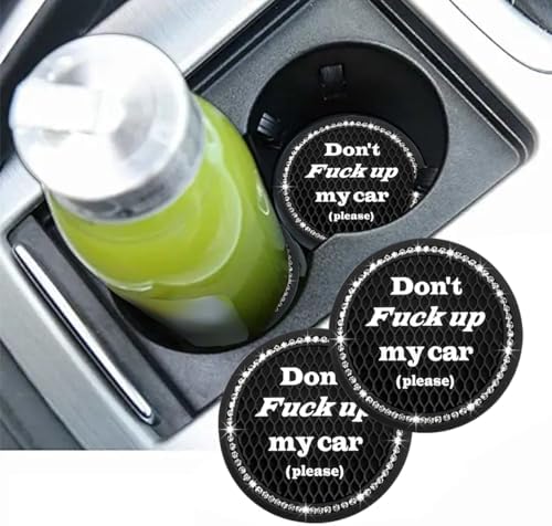 2 PCS Bling Car Cup Coaster, 2.75 Inch Anti-Slip Cup Holder Insert Coasters - Image 6
