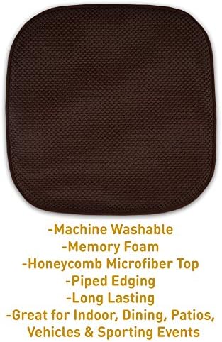 4 Pack Memory Foam Honeycomb Nonslip Back 16" x16" Chair/Seat Cushion Pad - Image 3