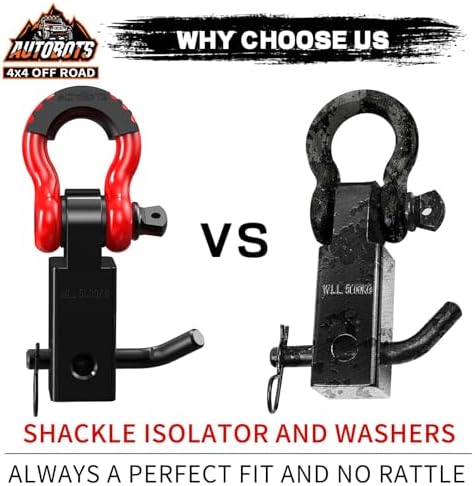 AUTOBOTS Tow Hitch Receiver 2" Shackle Hitch Receiver Red - Image 5