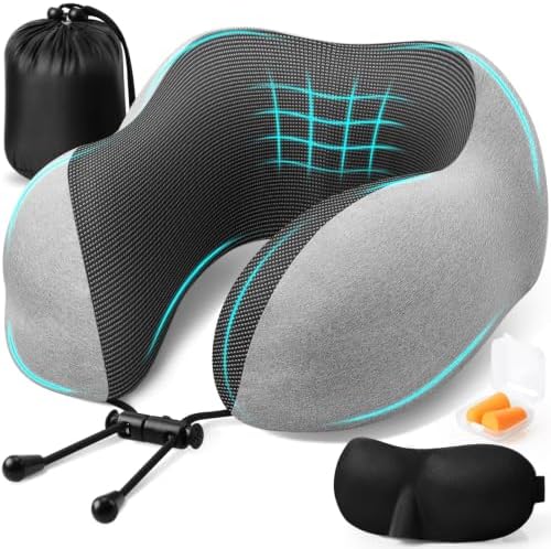 ExploreBliss Travel Pillow, Neck Pillow Airplane, Light Grey by ExploreBliss
