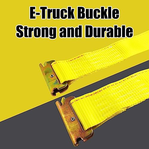 KJE E-Track Ratchet Straps, 4 Pack 2" x20' Heavy Duty Cargo Tie-Downs, 4500LBS - Image 6