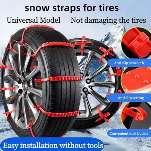 20 PCS Universal Emergency Tire Chains, Adjustable Plastic Anti-skid Ties - Image 3