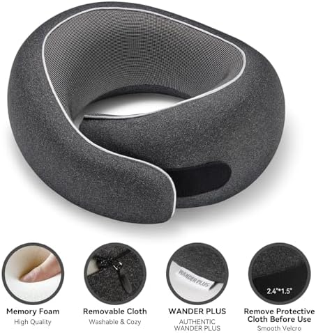 WANDER+® Travel Neck Pillow, Memory Foam Neck Pillow - Image 3