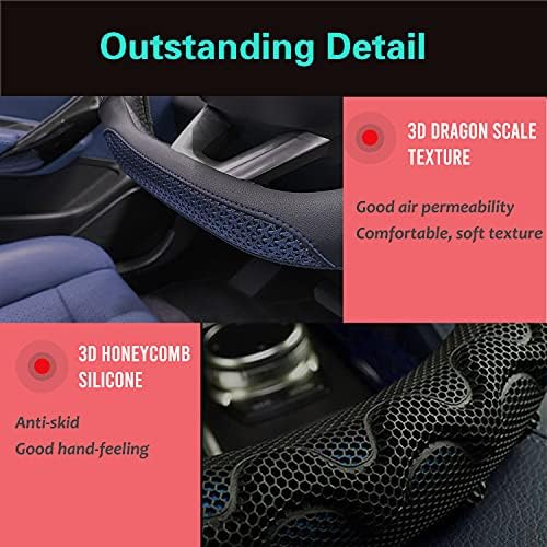 PINCTROT D Shaped Steering Wheel Cover Great Grip 14.5 Inch - Image 3