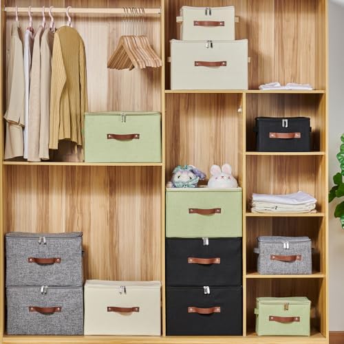 4PCS Storage Bins with Zipper Lids Decorative Lidded Basket Box - Image 6