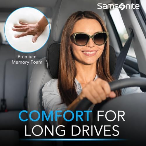 SAMSONITE Car Neck Pillow – Memory Foam Car Seat Headrest Cushion, Ergonomic - Image 4