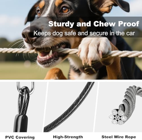 Dog Seat Belt for Car, Chew Proof Dog Car Seat Belt, 2 in 1 Car Harness for - Image 2