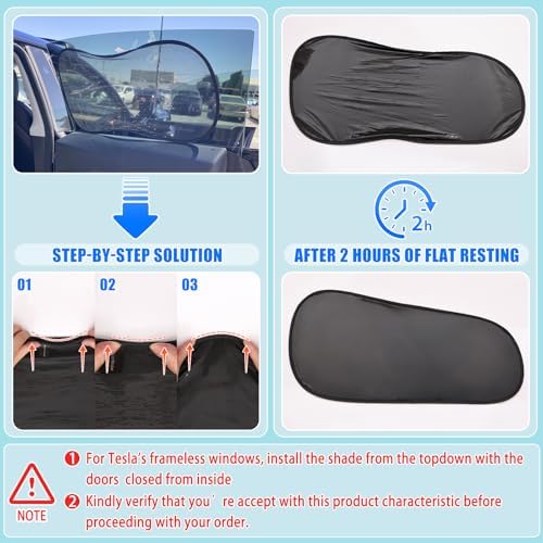 ZATOOTO Rear Car Window Shades for Tesla Model Y, Block 95% UV - Image 2