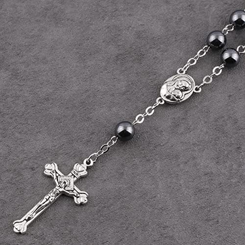Hematite Beads Auto One Decade Car Rosary Clasp Terra Jerusalem Medal - Image 6
