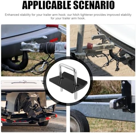 Trailer Hitch Clamp Tightener Steel Black Extra Security Stabilizer - Image 7