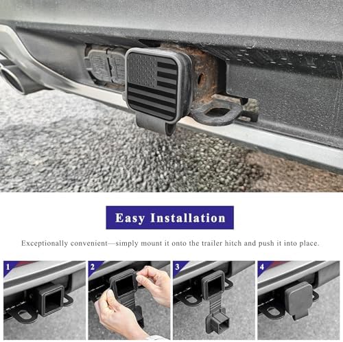 2 Inch Rubber Trailer Hitch Cover, Dustproof American Flag Hitch Cover Tube - Image 6